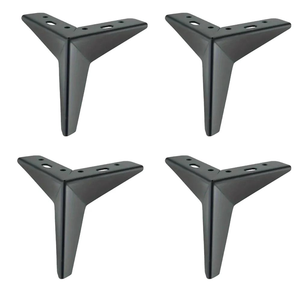 4 PCS Black Furniture Feet Y  Diamond Triangle Metal Cabinet Leg For Bed Modern Funiture ׼ ٸ Shaped Sofa Leg
